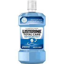 Listerine Total Care, Tartar Protect, 6 Benefit Fluoride Mouthwash For Naturally White Teeth, Arctic Mint, 250 ML