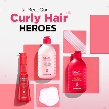 BBLUNT Curl Defining Leave-In Cream For Curly Hair With Shine Tonic, 150 G