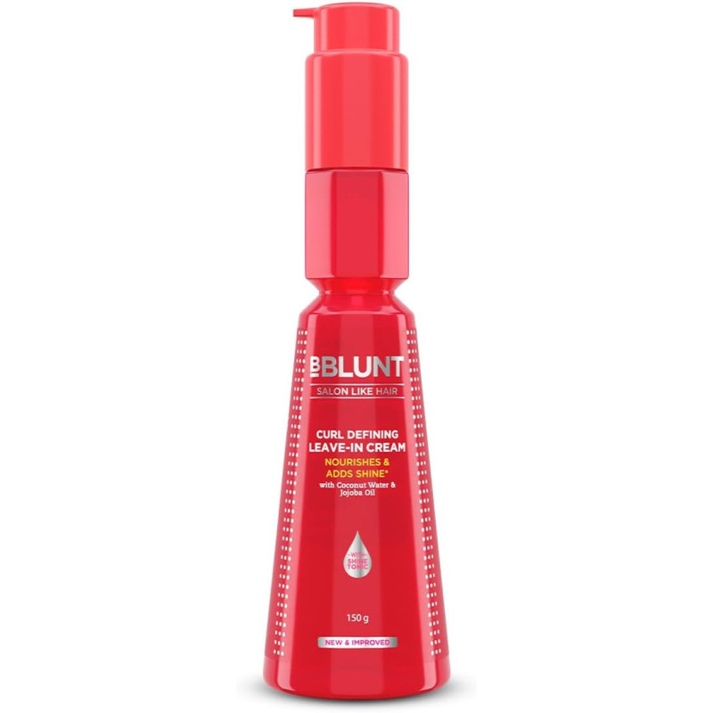 BBLUNT Curl Defining Leave-In Cream For Curly Hair With Shine Tonic, 150 G