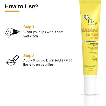 FIXDERMA Shadow SPF 50 Lip Shield, Lip Balm SPF 50, 15 G