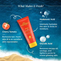 Aqualogica Detan+ Smoothie Face Wash with Glycolic Acid & Cherry Tomato for Men & Women, 100 ML