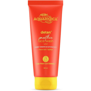 Aqualogica Detan+ Smoothie Face Wash with Glycolic Acid & Cherry Tomato for Men & Women, 100 ML