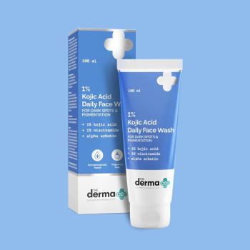 The Derma Co 1 Percent Kojic Acid Face Wash with Niacinamide & Alpha Arbutin For Dark Spots & Pigmentation, 100 ML, Transparent