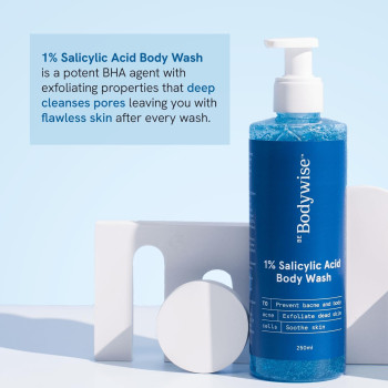Be Bodywise 1 Percentage Salicylic Acid Body Wash 500 ML, Pack of 2