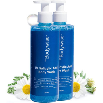 Be Bodywise 1 Percentage Salicylic Acid Body Wash 500 ML, Pack of 2