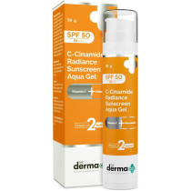 The Derma Co C-Cinamide Sunscreen SPF 50 Aqua Gel with Vitamin C & Niacinamide, PA++++, Lightweight, 50 G