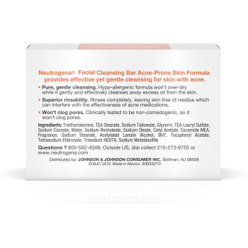 Neutrogena Facial Cleansing Bar Treatment for Acne-Prone Skin, 3.5 Oz