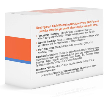 Neutrogena Facial Cleansing Bar Treatment for Acne-Prone Skin, 3.5 Oz