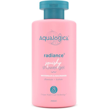 Aqualogica Body Wash Radiance+ Squishy Shower Gel with Watermelon & Niacinamide for Deeply Cleansed for Women & Men, 250 ML