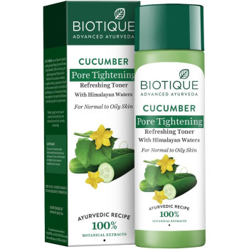 Biotique Bio Cucumber Pore Tightening Toner with Himalayan Waters for Normal to Oily skin, 120 ML (4.06 Fl Oz)