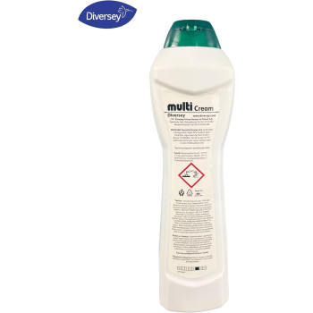 Diversey Multi Cream, Non Abrasive Stain Removal for Washroom, Sink, Tub, Tiles and Stainless Steel Surfaces, Lemon Fragrance, 500 ML