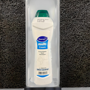Diversey Multi Cream, Non Abrasive Stain Removal for Washroom, Sink, Tub, Tiles and Stainless Steel Surfaces, Lemon Fragrance, 500 ML