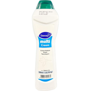 Diversey Multi Cream, Non Abrasive Stain Removal for Washroom, Sink, Tub, Tiles and Stainless Steel Surfaces, Lemon Fragrance, 500 ML