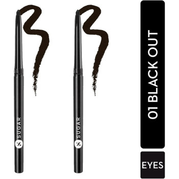 SUGAR Cosmetics Kohl Of Honour Intense Kajal, 01 Black Out (Duo)