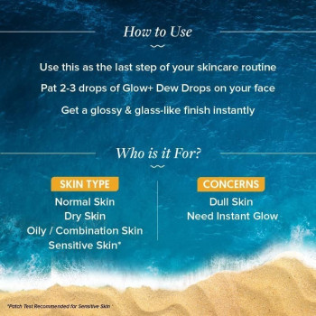 Aqualogica Glow+ Juicy Dew Drops Liquid Highlighter for Instant Glow & Shimmer With Illuminating Papaya & Vitamin C, Dewy Makeup Look, 30 ML