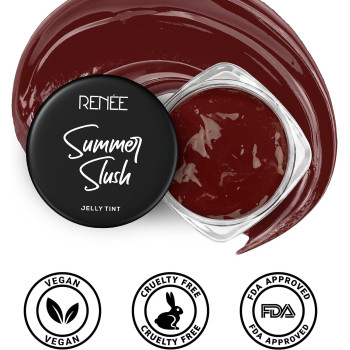 RENEE Summer Slush Jelly Tint For Lips & Cheeks with 98 Percentage Natural Fruit Extracts, Keeps Lips Soft & Moisturized, 100 Percentage Vegan, Luscious Cherry, 13 G