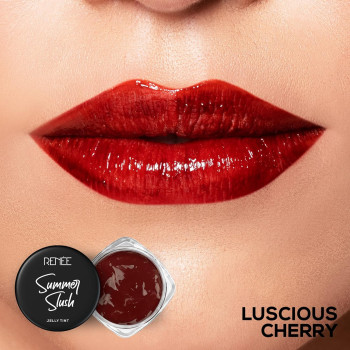 RENEE Summer Slush Jelly Tint For Lips & Cheeks with 98 Percentage Natural Fruit Extracts, Keeps Lips Soft & Moisturized, 100 Percentage Vegan, Luscious Cherry, 13 G