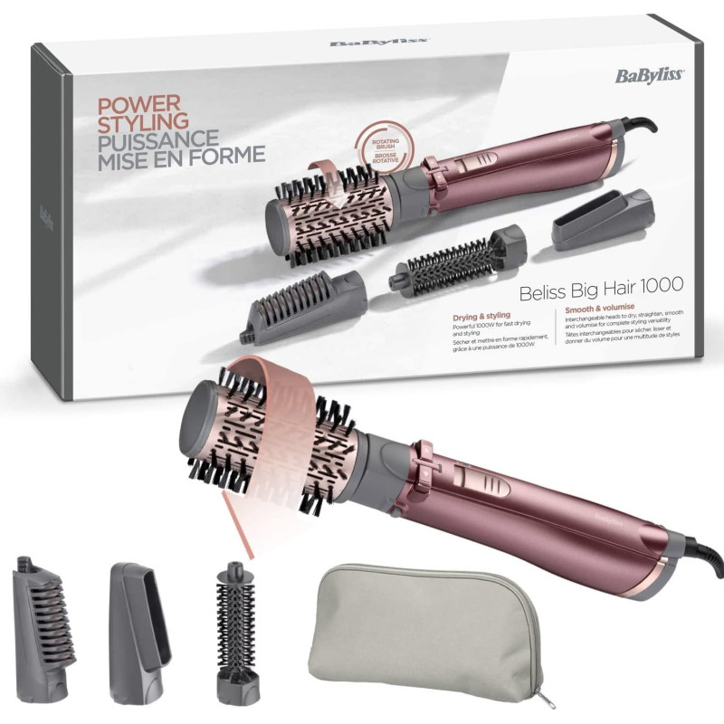 BaByliss 1000W Rotating Hot Air Styler, Grey - 2960U