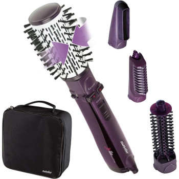 BaByliss BE Liss Brushing Rotating Brush, Hot Air Styler, 1000W, Purple, International Warranty - 2736SDE