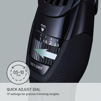 PANASONIC Wet Dry Beard and Hair Trimmer, Black, ER-GB42-K