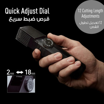 PANASONIC Men's Beard/Hair Trimmer ER2031 - Rechargeable, Stainless Steel Blade, Made in Japan, Black