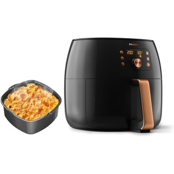 PHILIPS XXL Airfryer 2000W, 7.3L, Black/Copper - HD9863/91