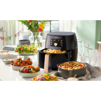 PHILIPS XXL Airfryer 2000W, 7.3L, Black/Copper - HD9863/91