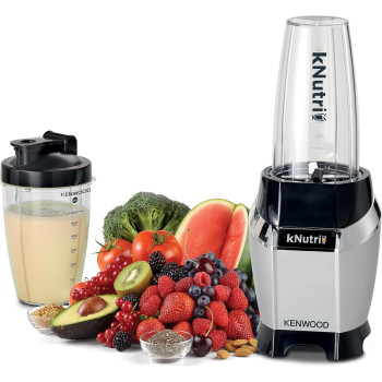 KENWOOD Personal Blender 600W Smoothie Maker with 700ML & 600ML Tritan Bottles, Black/Silver - BSP70.180SI