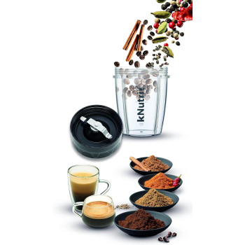 KENWOOD Personal Blender 600W Smoothie Maker with 700ML & 600ML Tritan Bottles, Black/Silver - BSP70.180SI