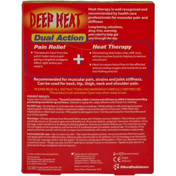 Deep Heat Pain Relief Heat Patches, 4 count (Pack of 1)