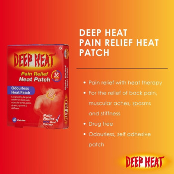 Deep Heat Pain Relief Heat Patches, 4 count (Pack of 1)