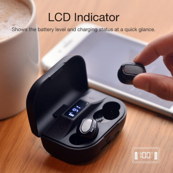 Max Tws Noise Cancellation Earbuds, 2600 Mah Charging Case, 60 Hours Usage, 4 Hrs Playing Time, Ipx4 Water Resistance, Lcd Indicator, Black