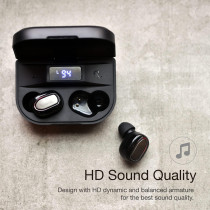 Max Tws Noise Cancellation Earbuds, 2600 Mah Charging Case, 60 Hours Usage, 4 Hrs Playing Time, Ipx4 Water Resistance, Lcd Indicator, Black