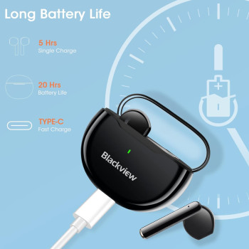 Blackview Bluetooth Earbuds Airbuds6, Wireless Headphones in-Ear, Bluetooth 5.3, Long Playtime, Ultra-Light and Ergonomic Wireless Earphones, Touch Control
