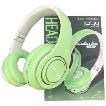 My-Tech Bluetooth Wireless Headphone Headset Stereo Bluetooth V5.1 Over-Ear Pads Built-in Microphone Adjustable (Black)