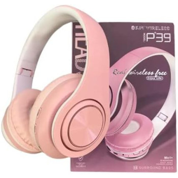 My-Tech Bluetooth Wireless Headphone Headset Stereo Bluetooth V5.1 Over-Ear Pads Built-in Microphone Adjustable (Black)