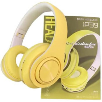 My-Tech Bluetooth Wireless Headphone Headset Stereo Bluetooth V5.1 Over-Ear Pads Built-in Microphone Adjustable (Black)