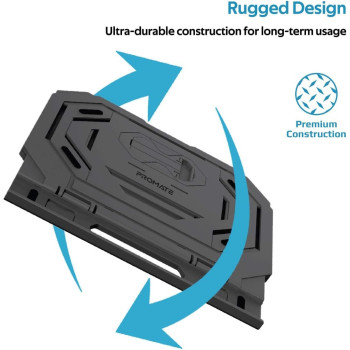 Promate Laptop Stand, 2-In-1 Foldable Laptop and Smartphone Riser Stand with 360 Degree Rotatable Base, Multi-Angle Adjustable Height and Anti-Slip Grip