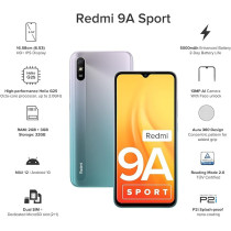 Redmi 9A Sport (Metallic Blue, 2GB RAM, 32GB Storage), 2GHz Octa-core Helio G25 Processor, 5000 mAh Battery