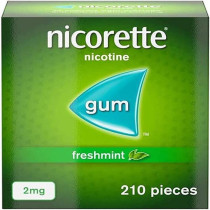 Nicorette Fresh Mint Chewing Gum (Stop Smoking Aid) 2 mg, 210 Pieces