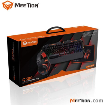 MEETION 4 in 1 USB Gaming Kit for PC and Laptop C500