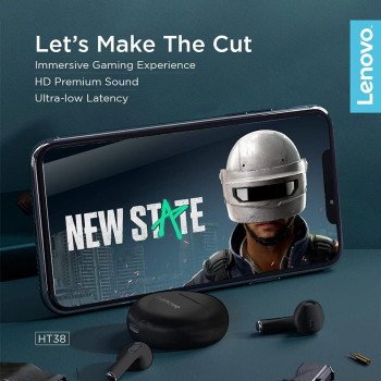 Lenovo True Wireless Stereo Half In-Ear Earphones HT38 (Black)