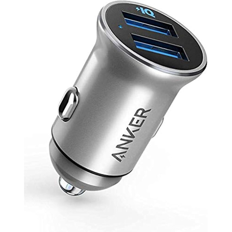 Anker PowerDrive 2 Alloy Metal USB Mini Car Charger, Silver
