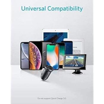 Anker PowerDrive 2 Alloy Metal USB Mini Car Charger, Silver