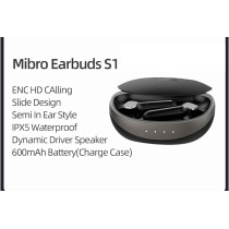 Mibro S1 Earphone TWS Bluetooth 5.0 IPX5 600mAh HiFi Stereo Noise Reduction Touch Control Wireless Headphone (Black)