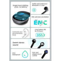 Mibro S1 Earphone TWS Bluetooth 5.0 IPX5 600mAh HiFi Stereo Noise Reduction Touch Control Wireless Headphone (Black)