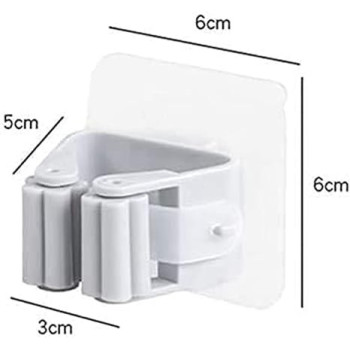 Wall Mounted Mop Holder Self Adhesive,Broom Clips Broom Holder Mop Shelf Mop Hook Waterproof Suitable For Hanging Mops,Brooms,Clothes Poles 3Pcs (Multicolor)