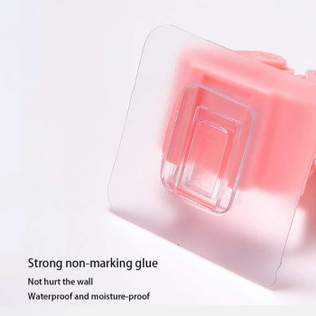 Wall Mounted Mop Holder Self Adhesive,Broom Clips Broom Holder Mop Shelf Mop Hook Waterproof Suitable For Hanging Mops,Brooms,Clothes Poles 3Pcs (Multicolor)