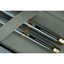Sheaffer Ferrari 300 Limited Collections,Brushed Chrome Barrel Rollerball and Ballpoint pens set