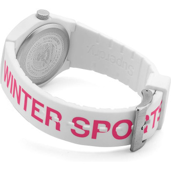 Superdry Urban Ski Analogue White And Pink Dial White And Pink Silicon Watch For Women - SYL255WP